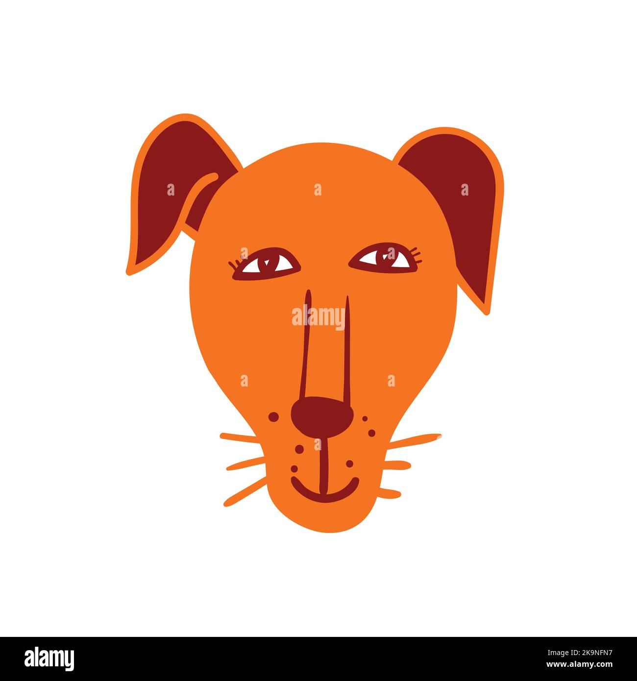 Niedlichen Tierkopf auf weißem Hintergrund. Vektor-Illustration von niedlichen Hund Gesicht. Stock Vektor