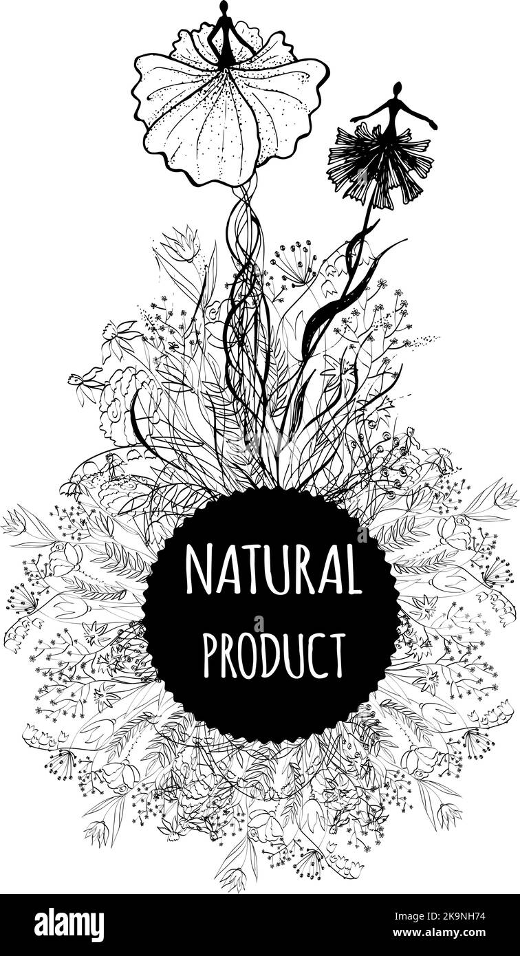 Etikett für Naturkosmetikprodukte. Plakette für organische Produkte. Vektorgrafik. Stock Vektor