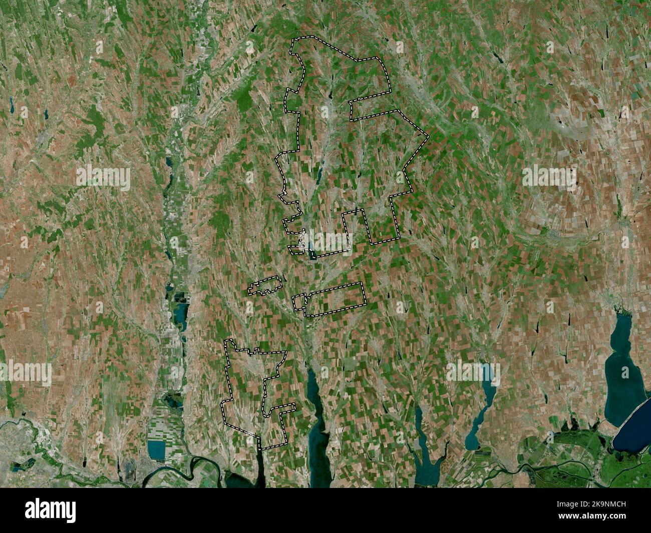 Gagausia, autonomes Territorium der Republik Moldau. Hochauflösende Satellitenkarte Stockfoto