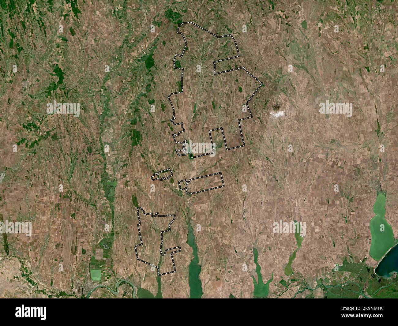 Gagausia, autonomes Territorium der Republik Moldau. Satellitenkarte mit niedriger Auflösung Stockfoto