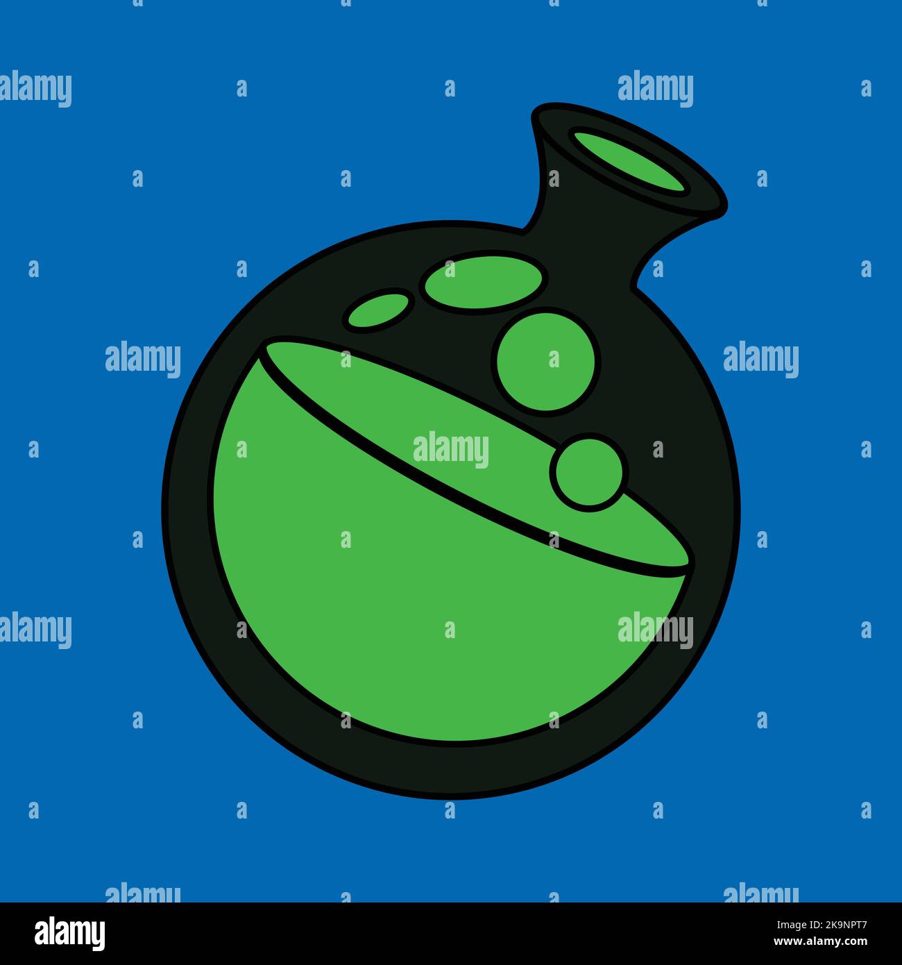 Reagenzglas mit grünem, flachem Design-Symbol - Vektorgrafik Stock Vektor