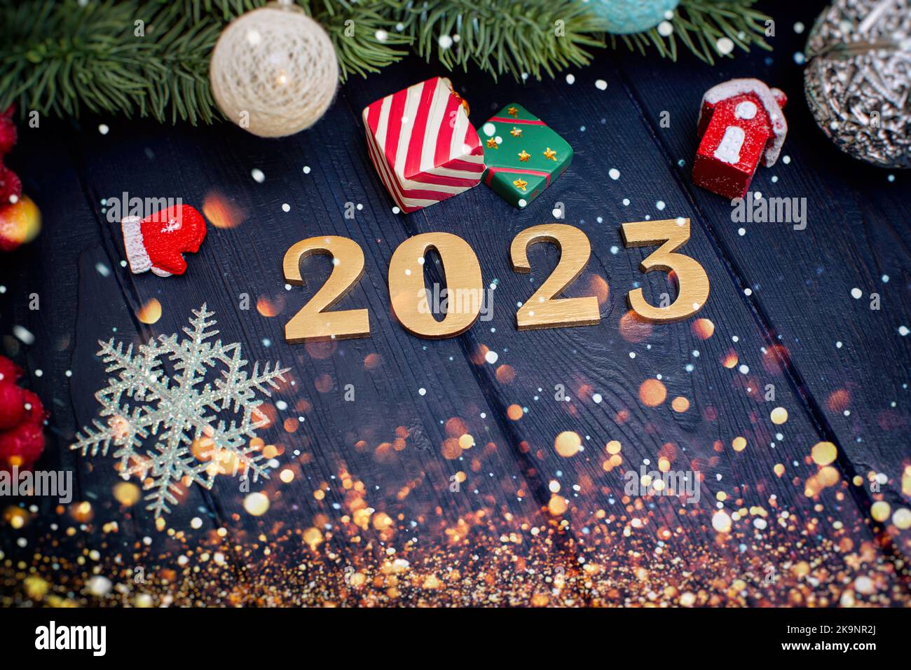 Frohe Weihnachten und schöne Feiertage Grußkarte, Rahmen, Banner. Stockfoto
