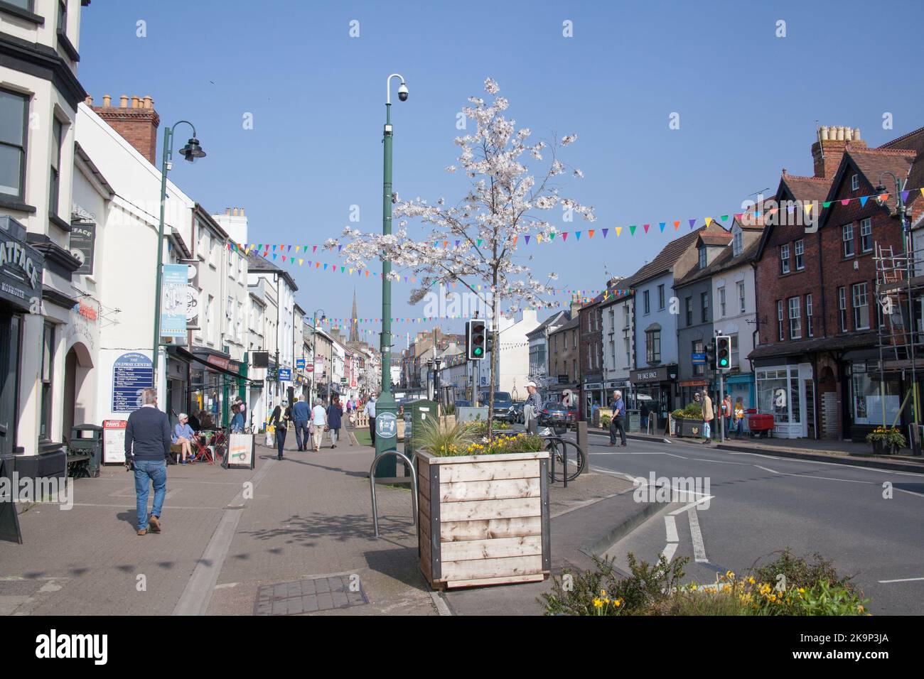 Blick auf Monmouth, in Monmouthshire, Wales in Großbritannien Stockfoto