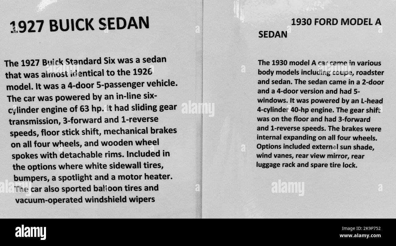 Gegenstände im Wheels Museum, Albuquerque, New Mexico Stockfoto