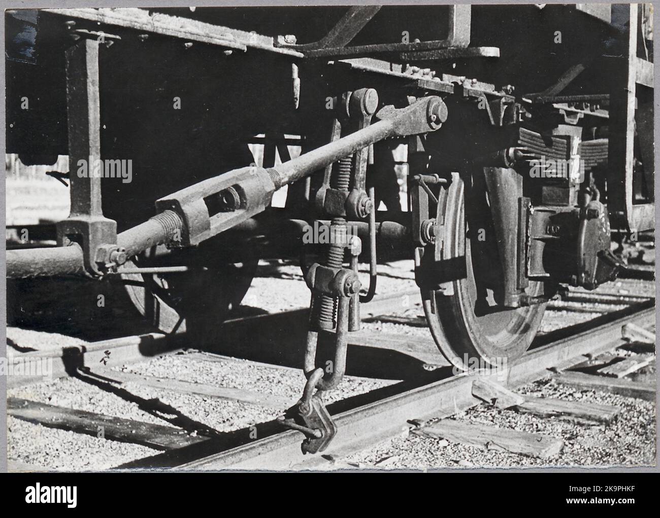 Verriegelungsvorrichtung für Kranwagen. Stockfoto