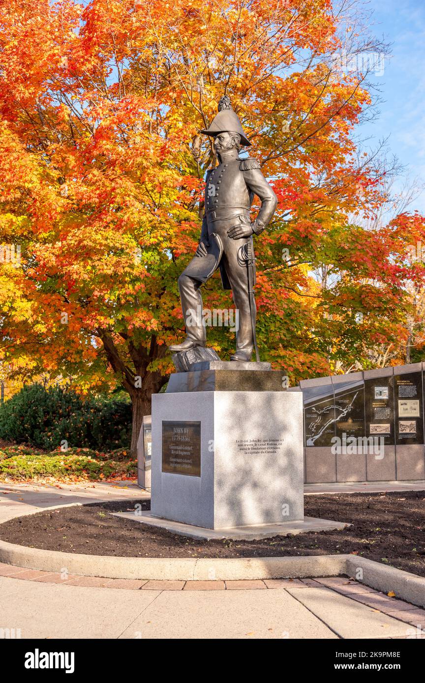 Ottawa, Ontario - 19. Oktober 2022: Colonel John durch eine Statue im Major's Hill Park in der nationalen Hauptstadtregion Ottawa. Stockfoto