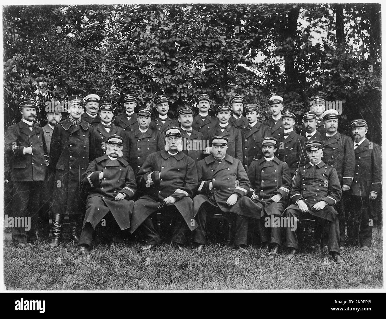 Gruppenfoto des uniformierten Personals, Stockholm Central. Stockfoto