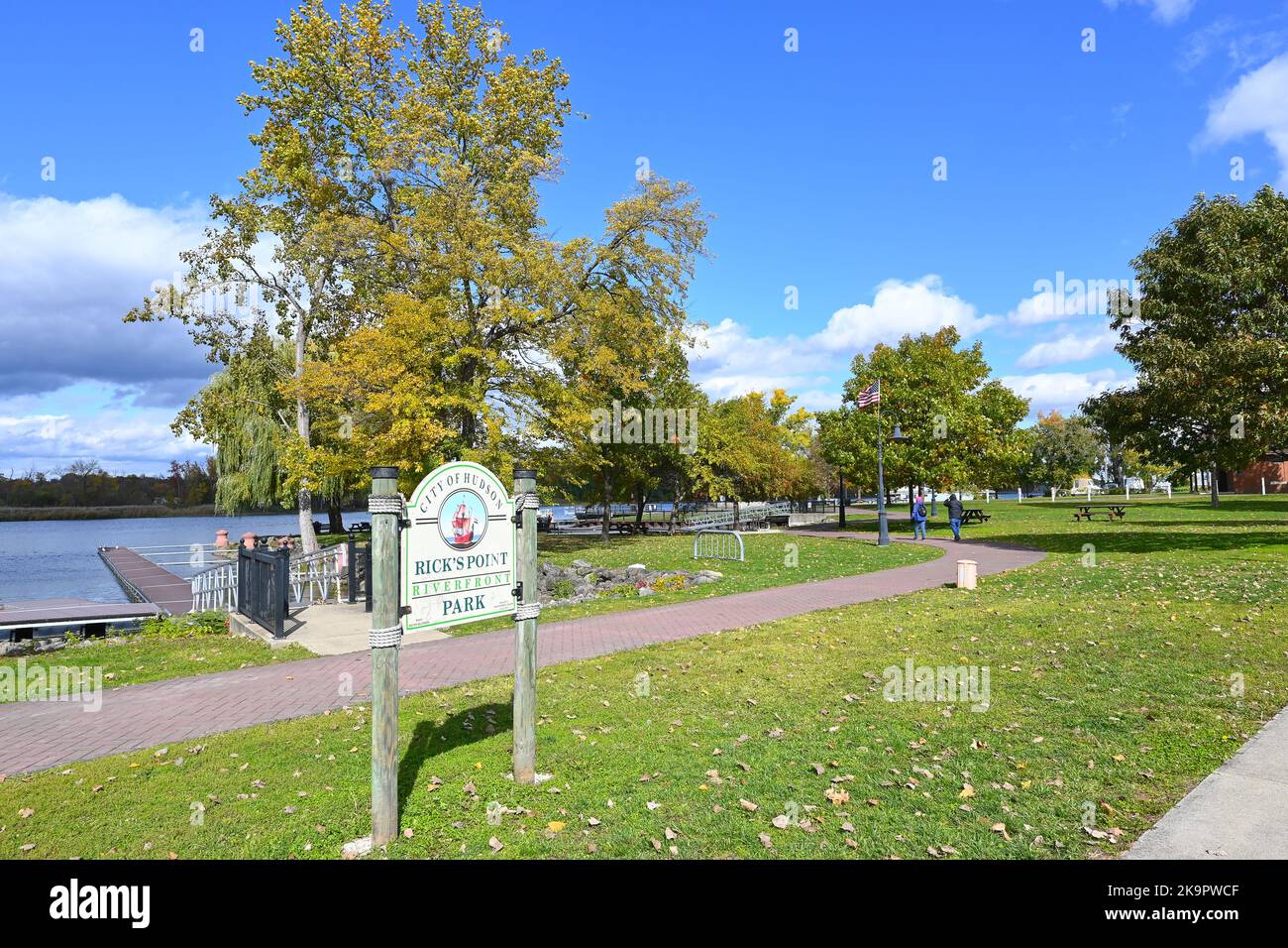 Rick's Point Park am Hudson River in Hudson New York. Stockfoto