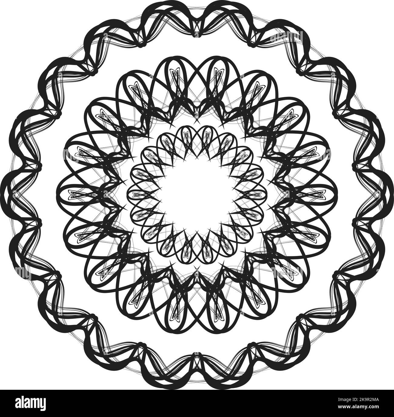 Mandala-Muster. Runde abstrakte Form zum Färben. Dekoratives Element Stock Vektor