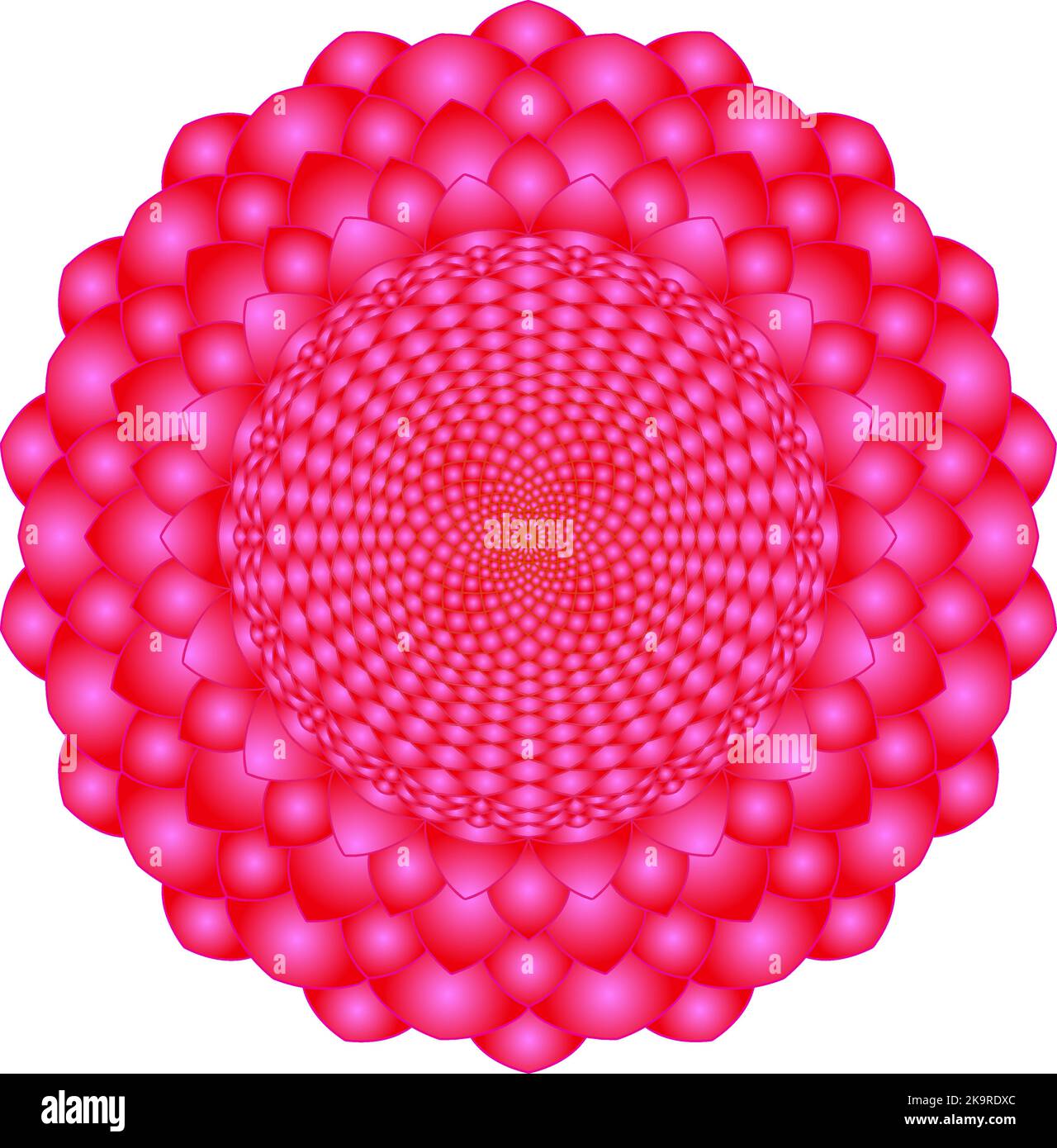 Abstraktes Mandala. Vintage dekoratives farbenfrohes Element. Rosa Farbverlauf. Stock Vektor