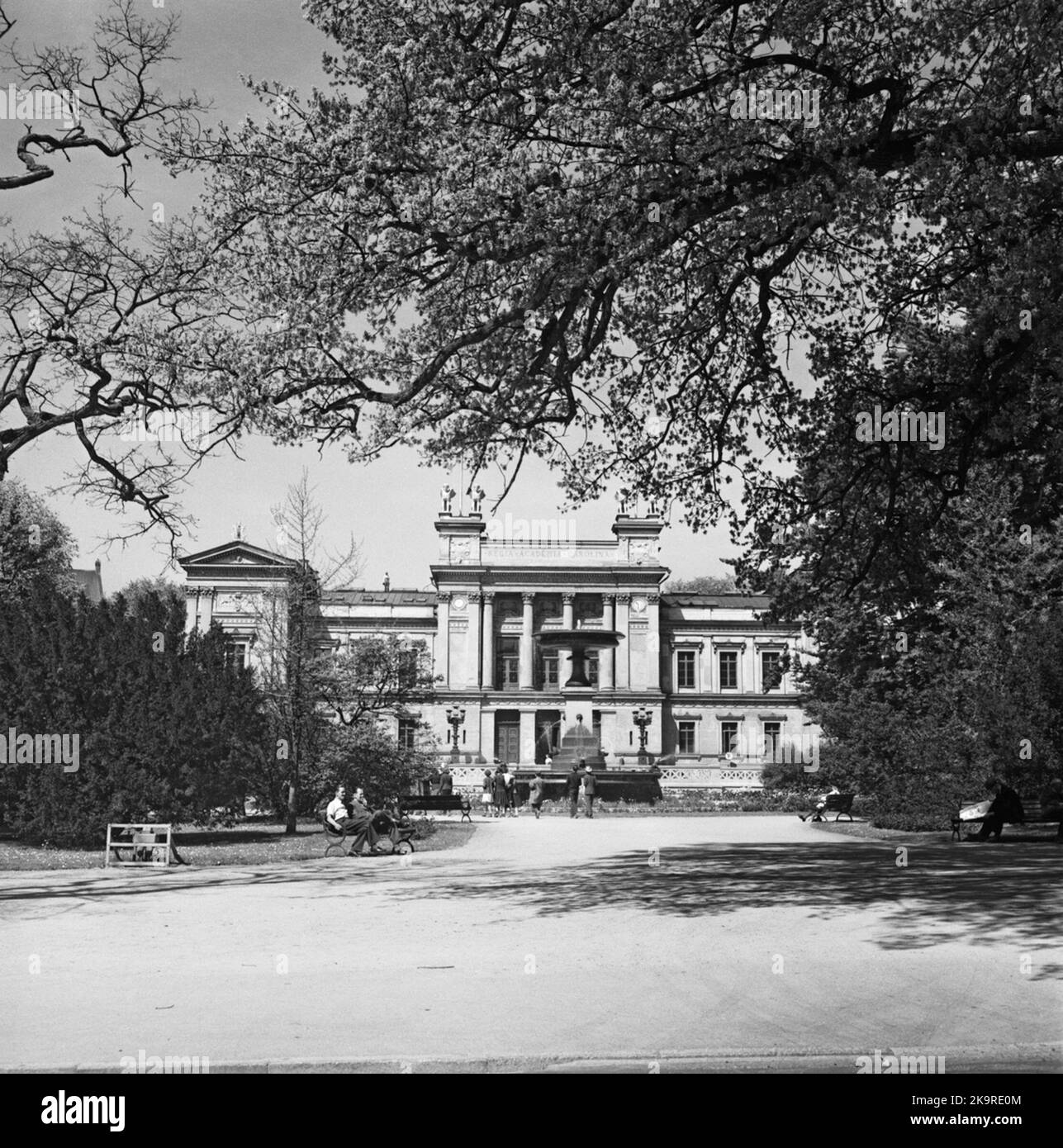 Lund, Stadtmotiv mit der Universität. (Foto in Verbindung mit Blackebergs Lehre. Bahnhäuser) Stockfoto