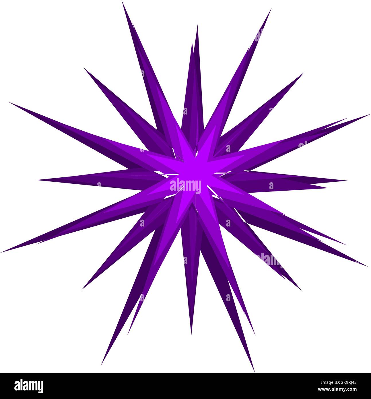 Abstrakte Form. Stilisierter Stern. Farbenfrohes grafisches Element für Design. Stock Vektor