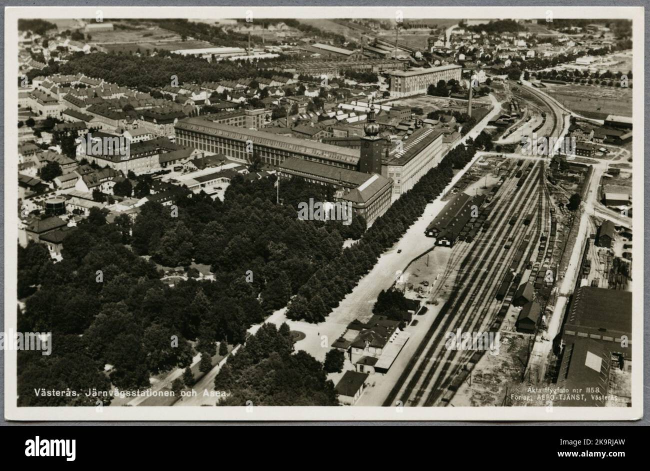 Luftaufnahme mit Blick auf Västerås. Stockfoto