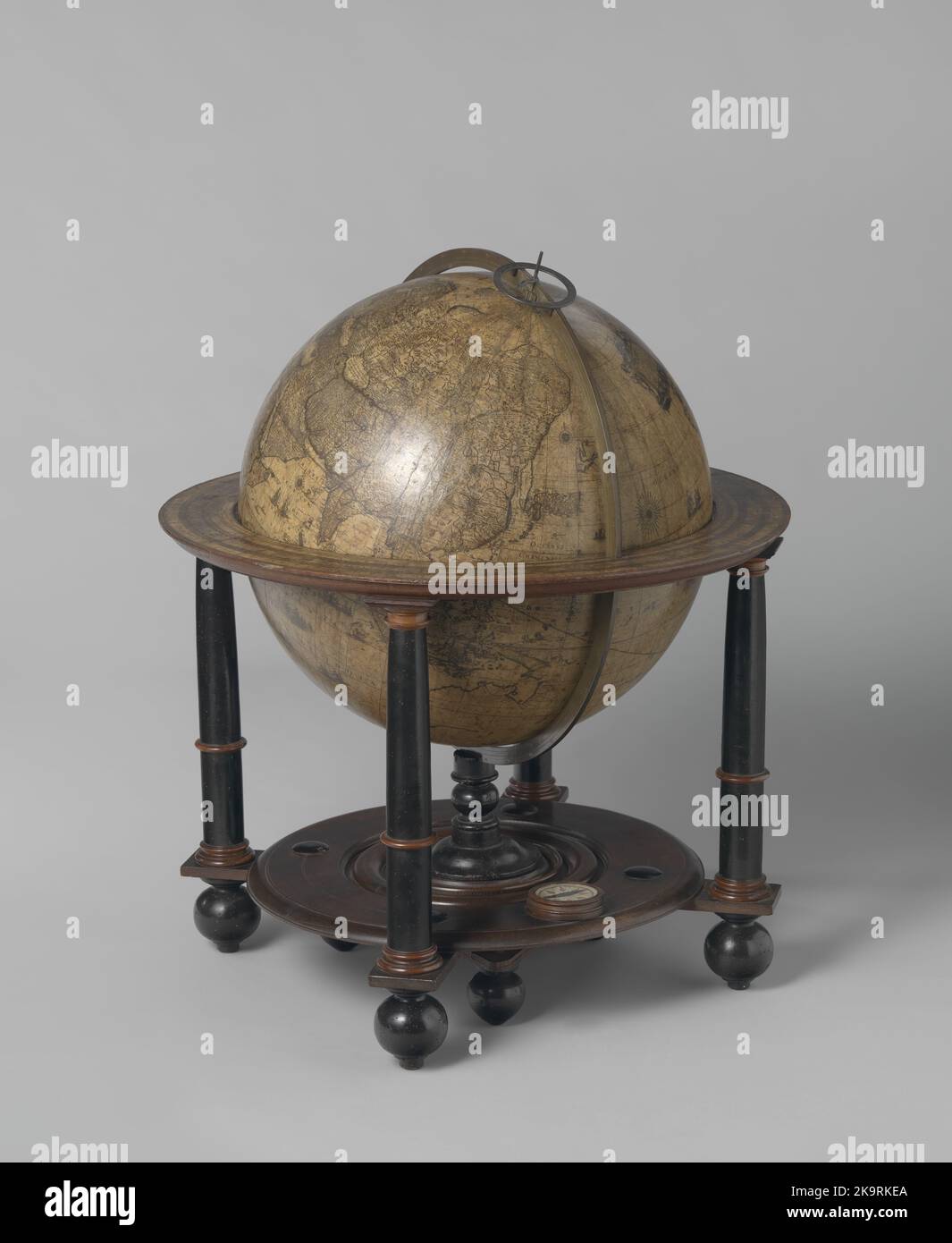 Erdglobus erstellt vom niederländischen Kartographen Willem Janszoon Blaeu, 1645-1648 Stockfoto