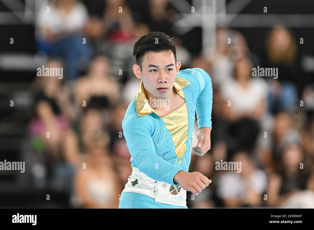 BOYU CHEN, China Taipei, tritt am 29. Oktober 2022 im Youth Olympic Park - Amrica Pabelln in Buenos Aires, Argentinien, im Senior Mens Inline - Short Program bei den Artistic World Skate Games 2022 auf. (Foto von Raniero Corbelletti/AFLO) Stockfoto