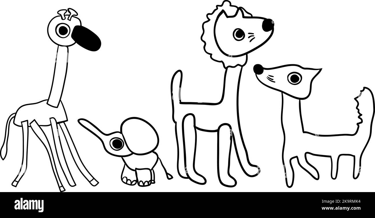 Cartoon glückliche kleine Tiere. Stock Vektor