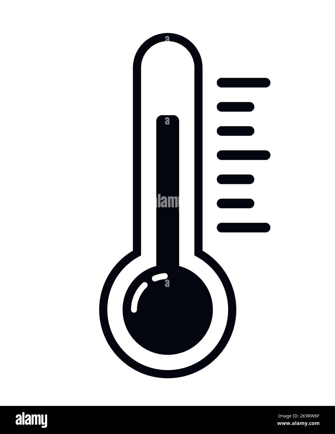 Vektor-Symbol für heiße, kalte Temperatur des Thermometers Stock Vektor