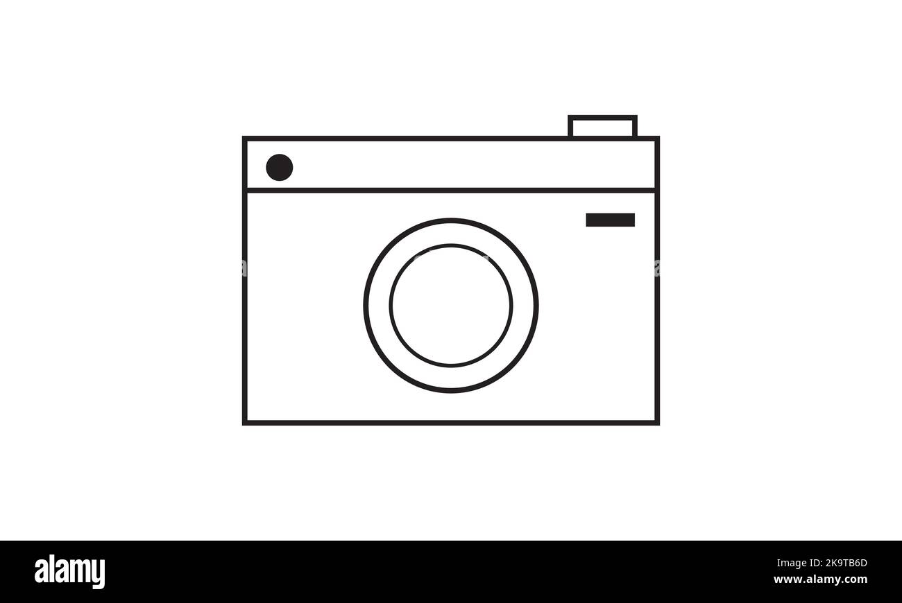 Handgemalt im alten Grafikstil einer klassischen Film-Fotokamera. Darstellung isolierter Vektoren Stock Vektor