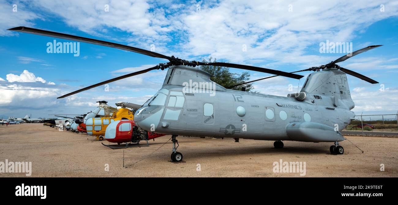 Boeing CH-47 Chinook wird im Pima Air and Space Museum ausgestellt Stockfoto