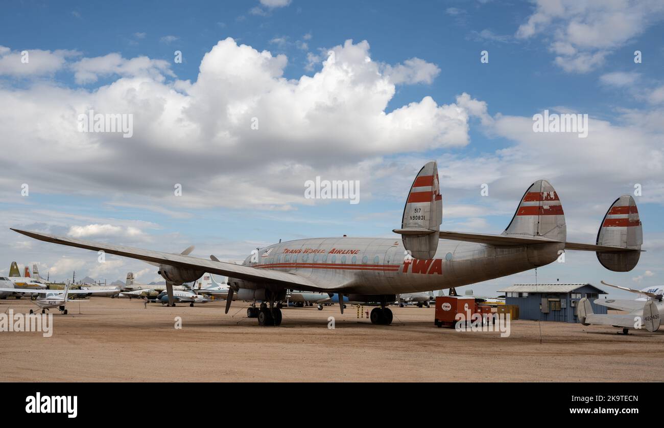 Eine Lockheed Constellation, die im Pima Air and Space Museum ausgestellt ist Stockfoto