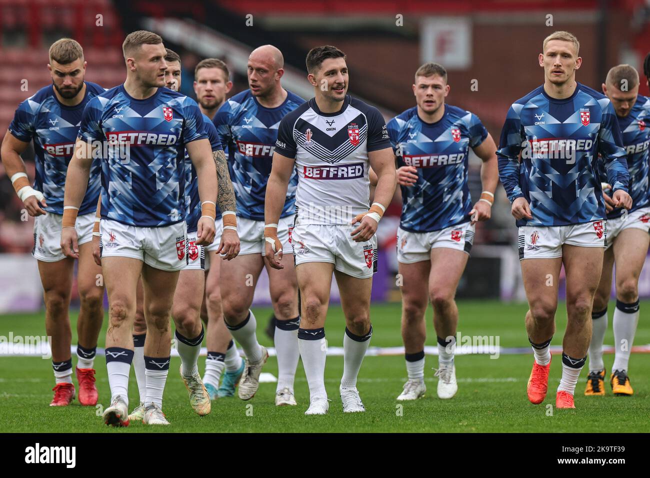 Victor Radley aus England beim Rugby League World Cup 2021 Spiel England gegen Griechenland in Bramall Lane, Sheffield, Großbritannien, 29.. Oktober 2022 (Foto von Mark Cosgrove/Nachrichtenbilder) Stockfoto