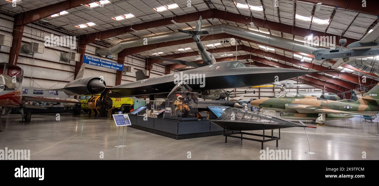 Ein SR-71-Amsel, der im Pima Air and Space Museum ausgestellt ist Stockfoto