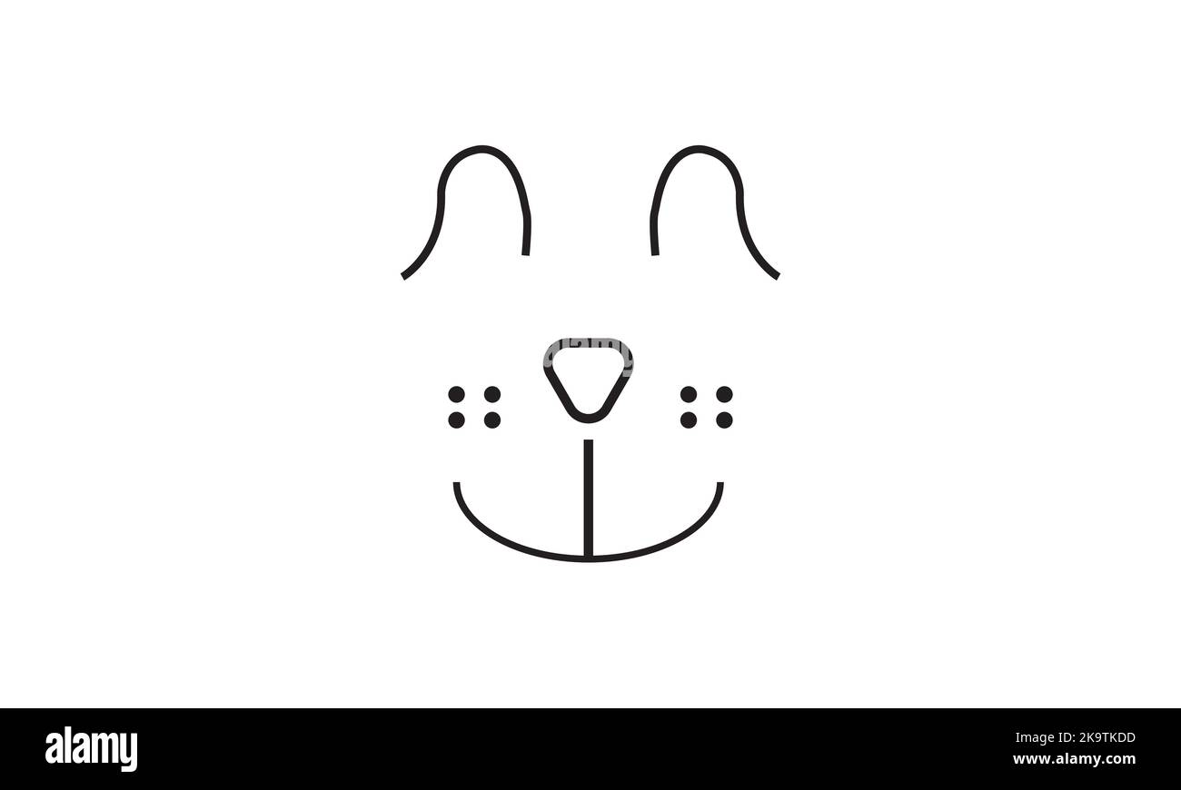 Design der Vorlage zur Vektordarstellung mit dem Logo von Katze und Hundegesicht isoliert auf weißem Hintergrund. Stock Vektor
