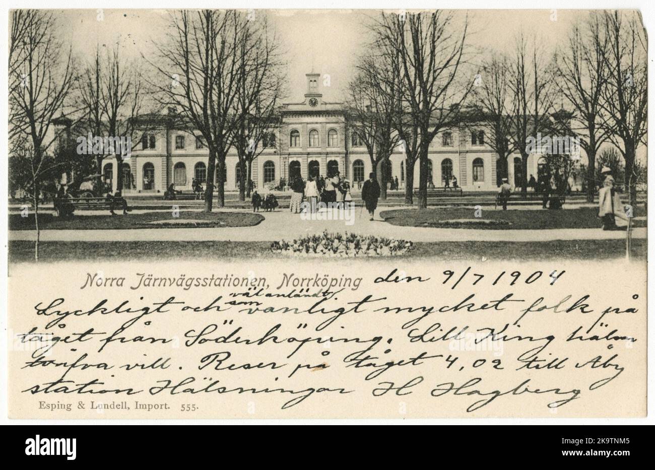 Bahnhof Norrköping von der Straßenseite aus gesehen. Stockfoto