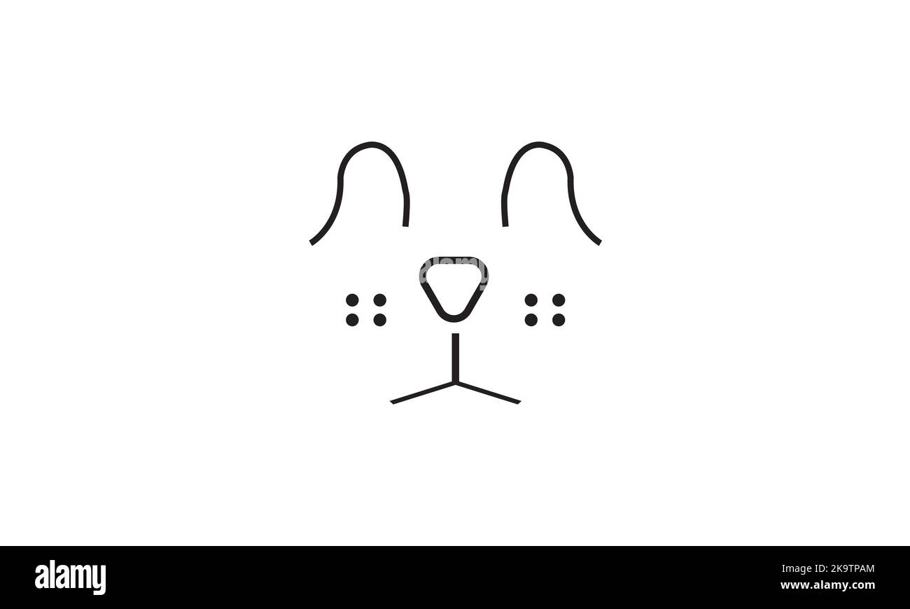 Design der Vorlage zur Vektordarstellung mit dem Logo von Katze und Hundegesicht isoliert auf weißem Hintergrund. Stock Vektor