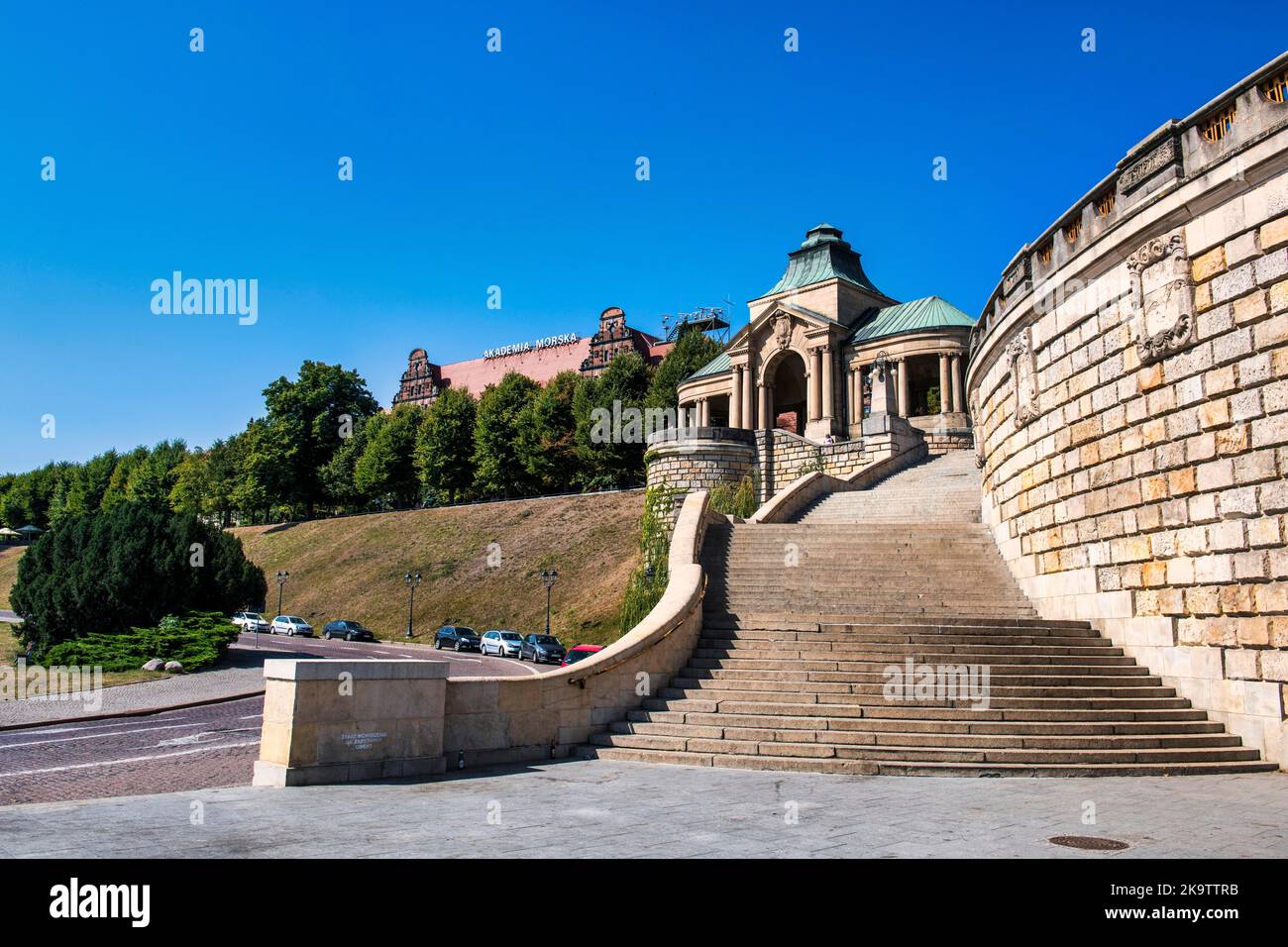 Historische Promenade an der oder, Stettin, Polen Stockfoto