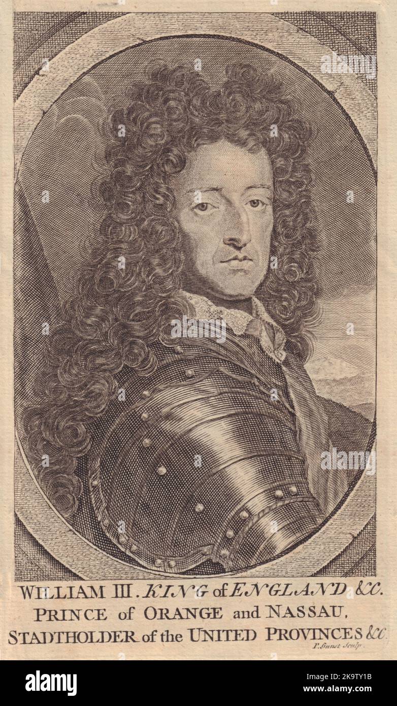 König Wilhelm III. Prinz von Oranien und Nassau. Vereinigte Provinzen Stadtholder 1747 Stockfoto