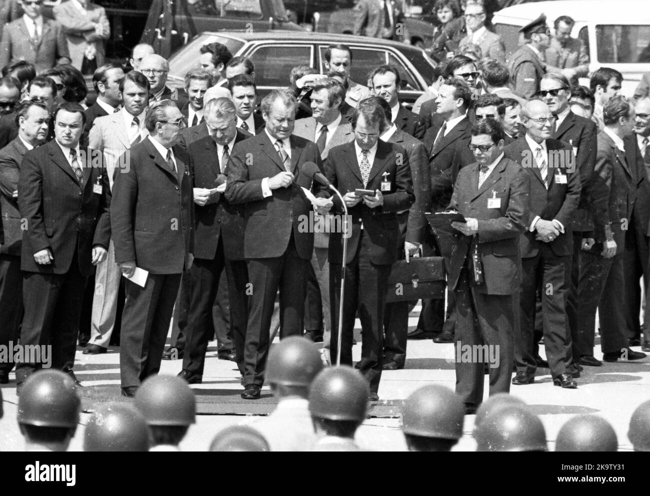 Der Besuch des Parteivorsitzenden der KPdSU, Leonid Breschnew, in der Bundesrepublik Deutschland - hier in Köln-Bonn am 22. Mai 1973 - ist mit vollem Umfang abgeschlossen Stockfoto