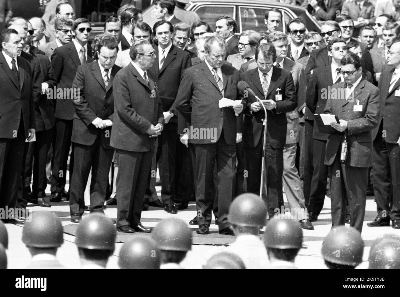 Der Besuch des Parteivorsitzenden der KPdSU, Leonid Breschnew, in der Bundesrepublik Deutschland - hier in Köln-Bonn am 22. Mai 1973 - ist mit vollem Umfang abgeschlossen Stockfoto