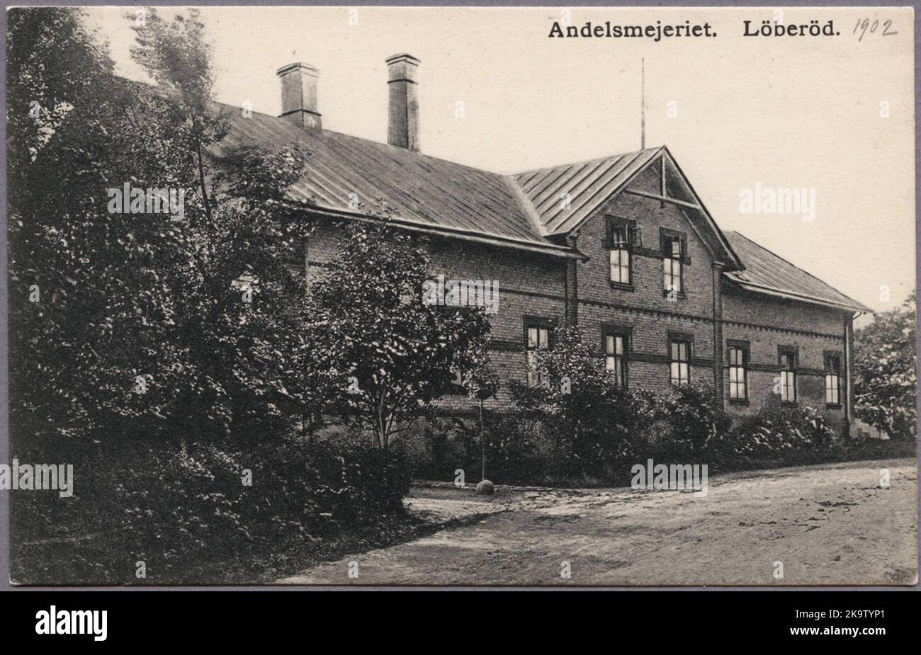 Löberöds Genossenschaftsmolkerei. Stockfoto