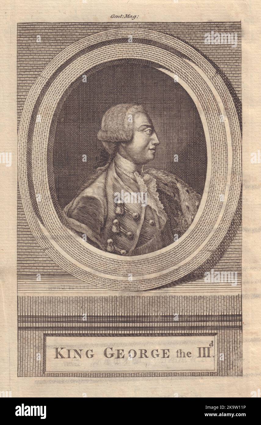 Porträt seiner Majestät König Georg der IIId von England. MAG 1760-Druck FÜR HERREN Stockfoto