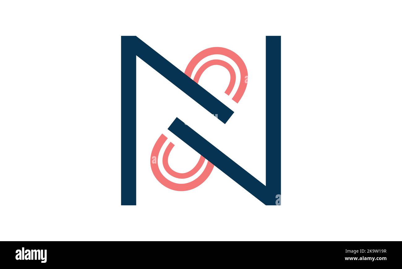 NS-Buchstabe minimal mit goldener Schrift minimales Markenlogo, ns Luxuslogo, ns Icon, ns elegantes Logo Stock Vektor