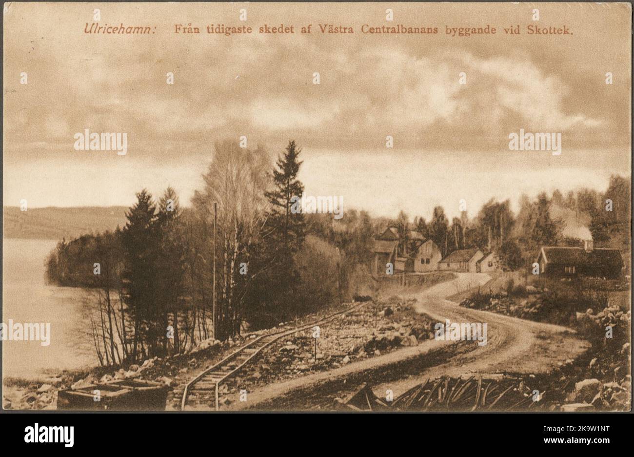 Frühe Phase der Konstruktion von Västra Centralbanan bei Skottek. Stockfoto