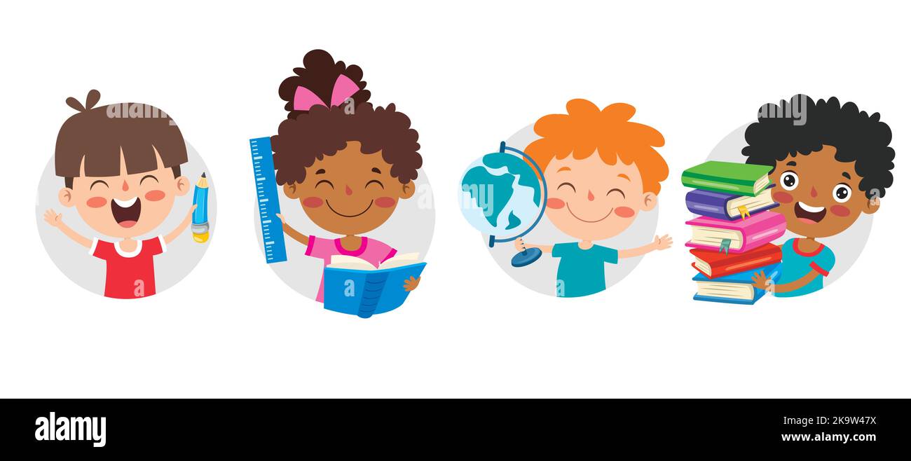 Bildungskonzept Mit Cartoon Student Stock Vektor