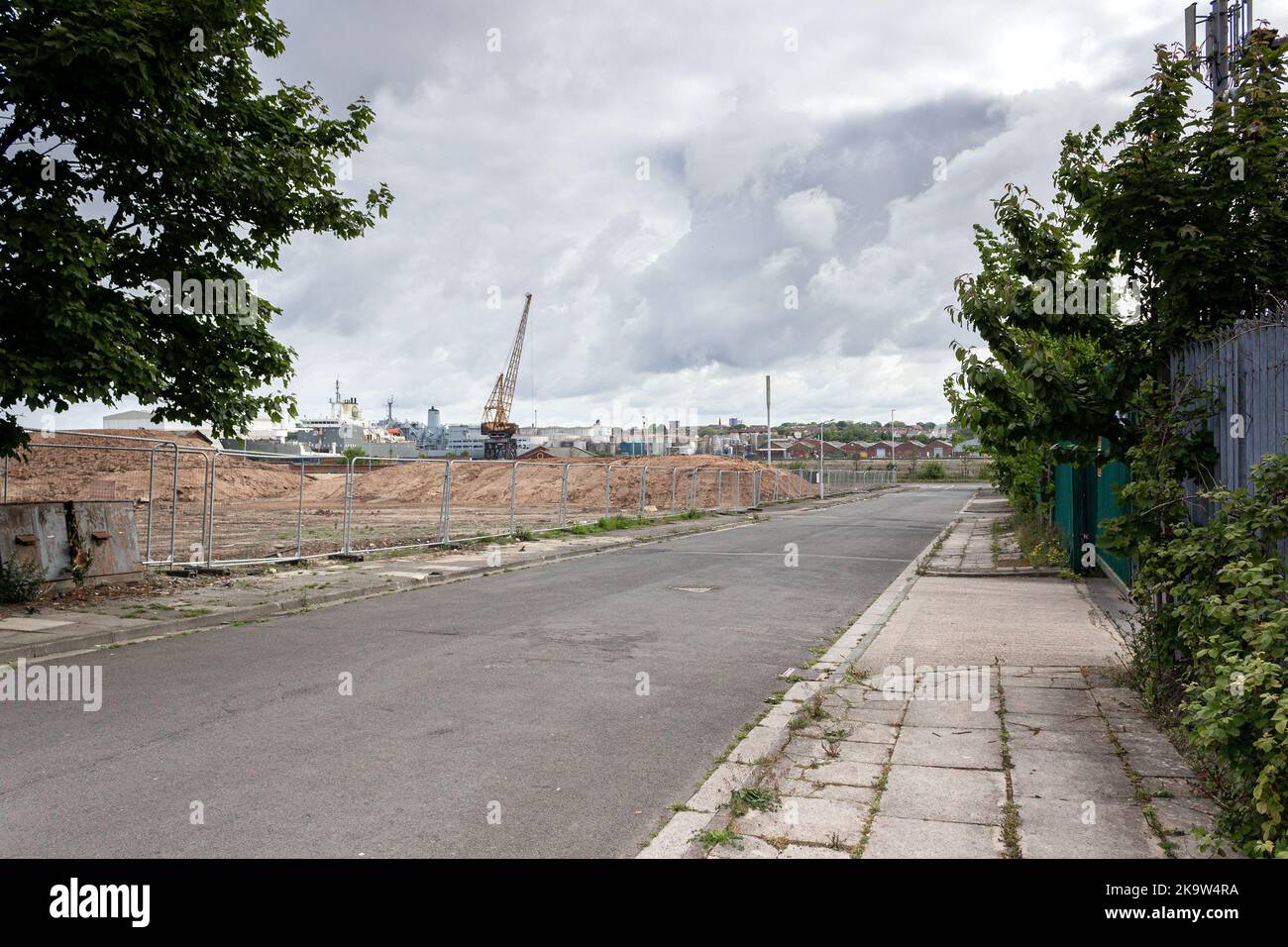 Birkenhead, Großbritannien: Lincoln Street, Bauarbeiten für Keepmoat Homes die Docklands-Wohnsiedlung Stockfoto