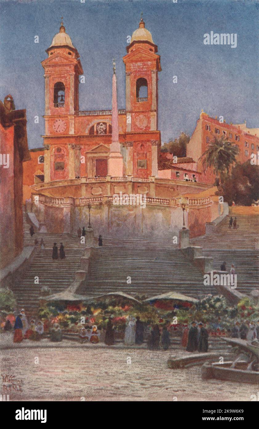 ROM. Chiesa della santissima Trinita dei Monti, von William Wiehe Collins 1911 Stockfoto