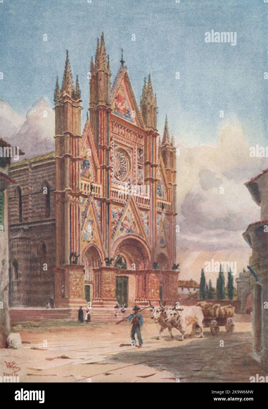 „die façade der Kathedrale, Orvieto“ von William Wiehe Collins. Italien 1911 Stockfoto