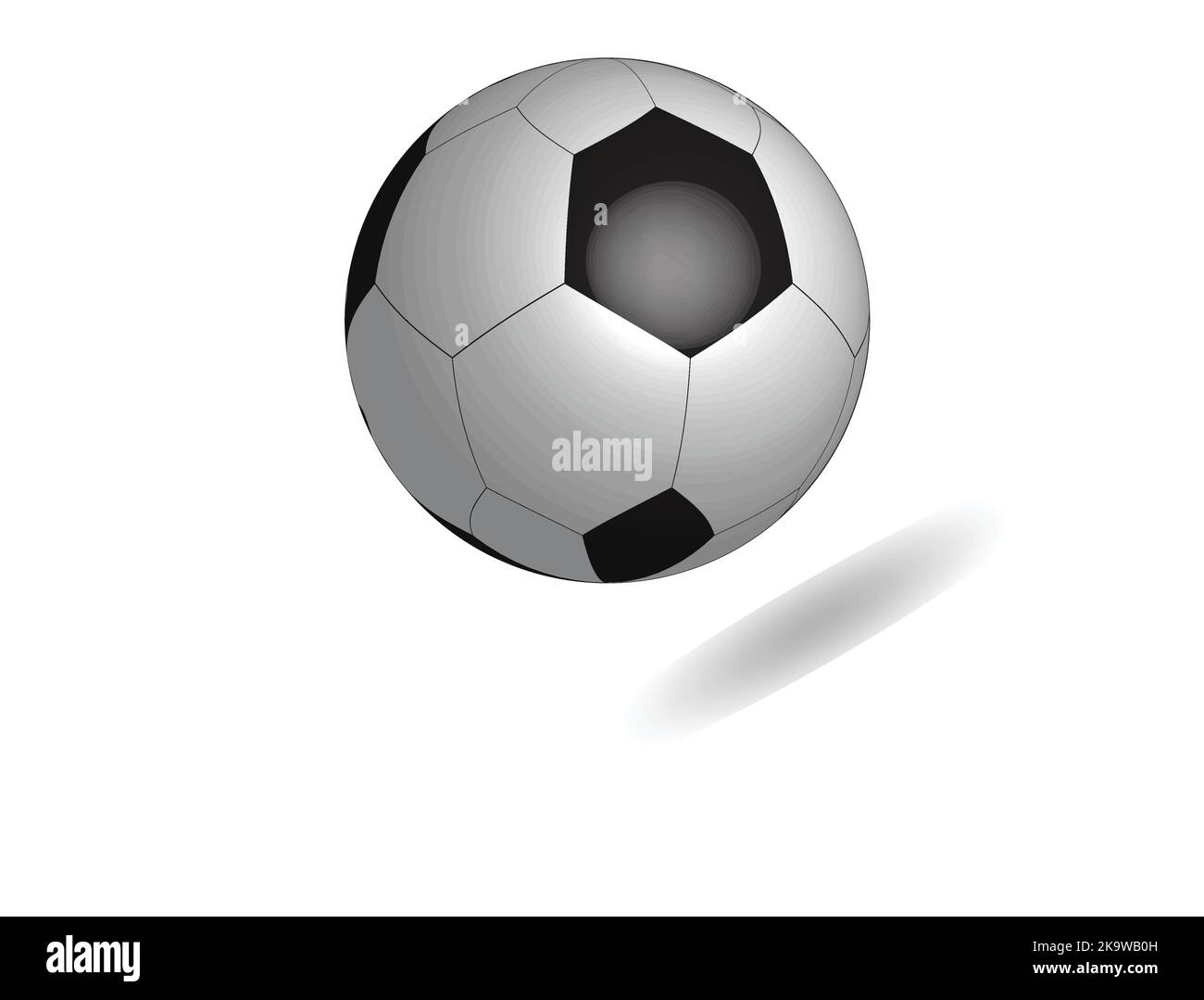 3 D Fußball Illustration Vektor, Fußball , weiße Kugel, katar WM, Fußballpokal, Wild isoliert auf weiß Stock Vektor