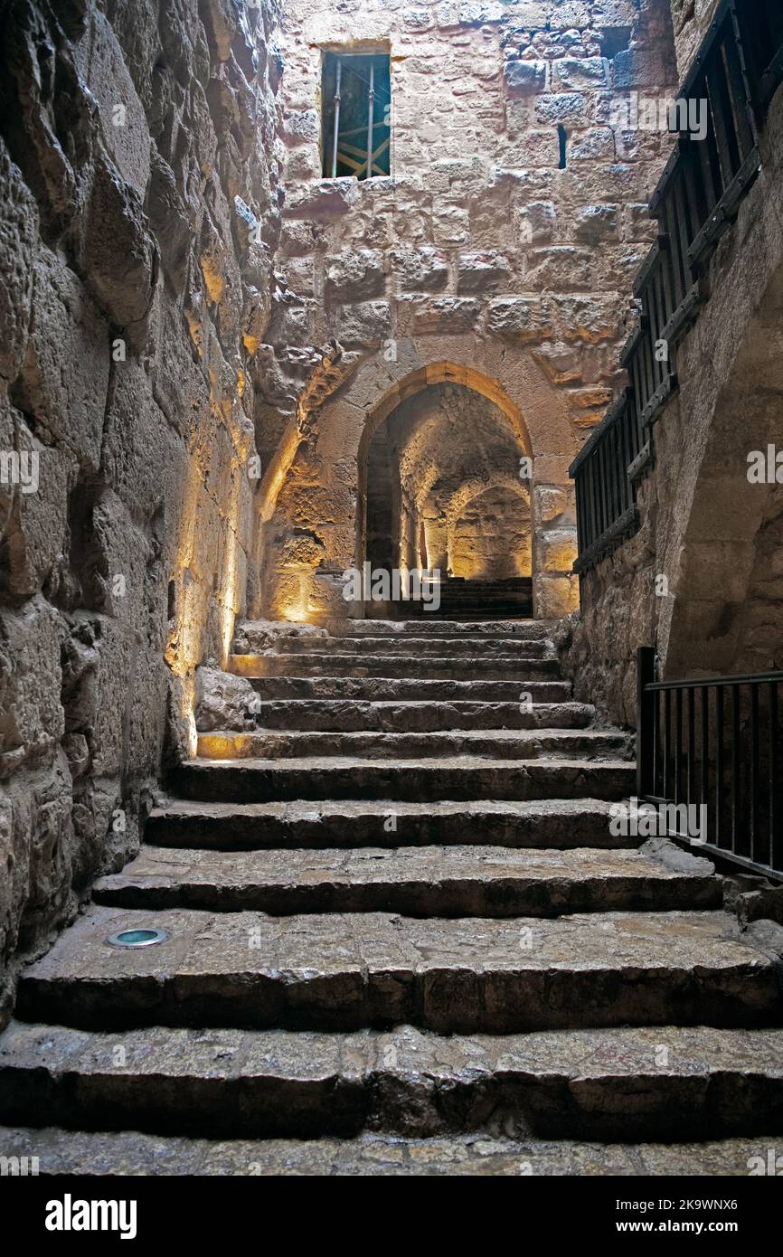Eingang Ajloun Castle aus dem 12.. Jahrhundert im Norden Jordaniens Stockfoto