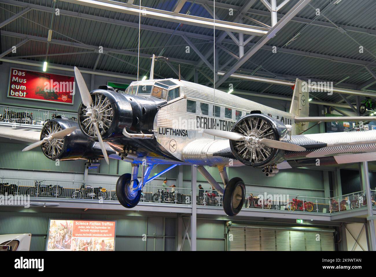 SPEYER, DEUTSCHLAND - OKTOBER 2022: Transportmittelbomberflugzeug Junkers JU 52 3m Tante Tante Ju Iron Annie 1930 WW2 3. reich nazi-Deutschland Luftwaffe i Stockfoto