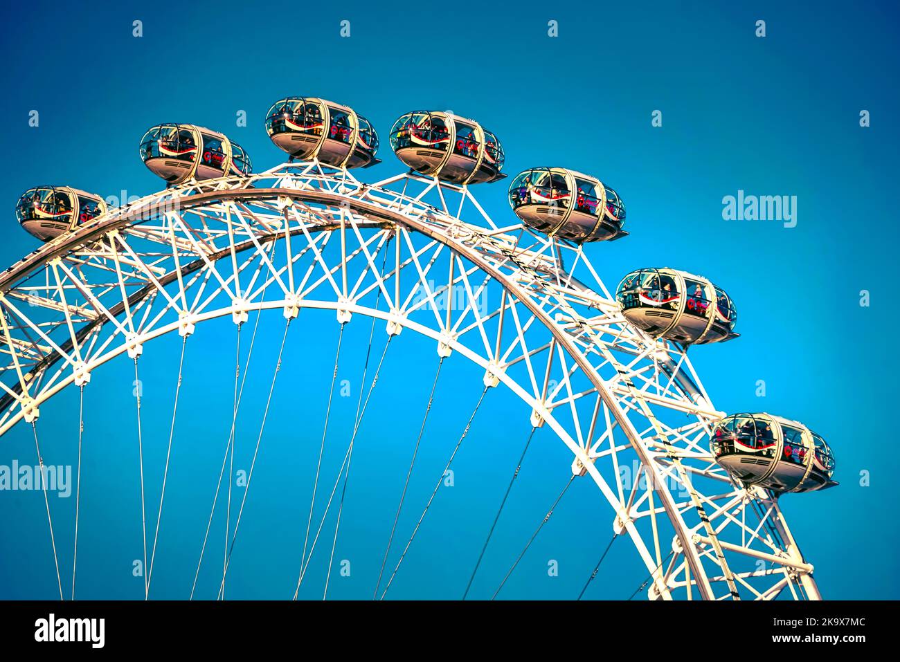 Das Riesenrad London Eye an einem sonnigen Sonntagnachmittag Stockfoto