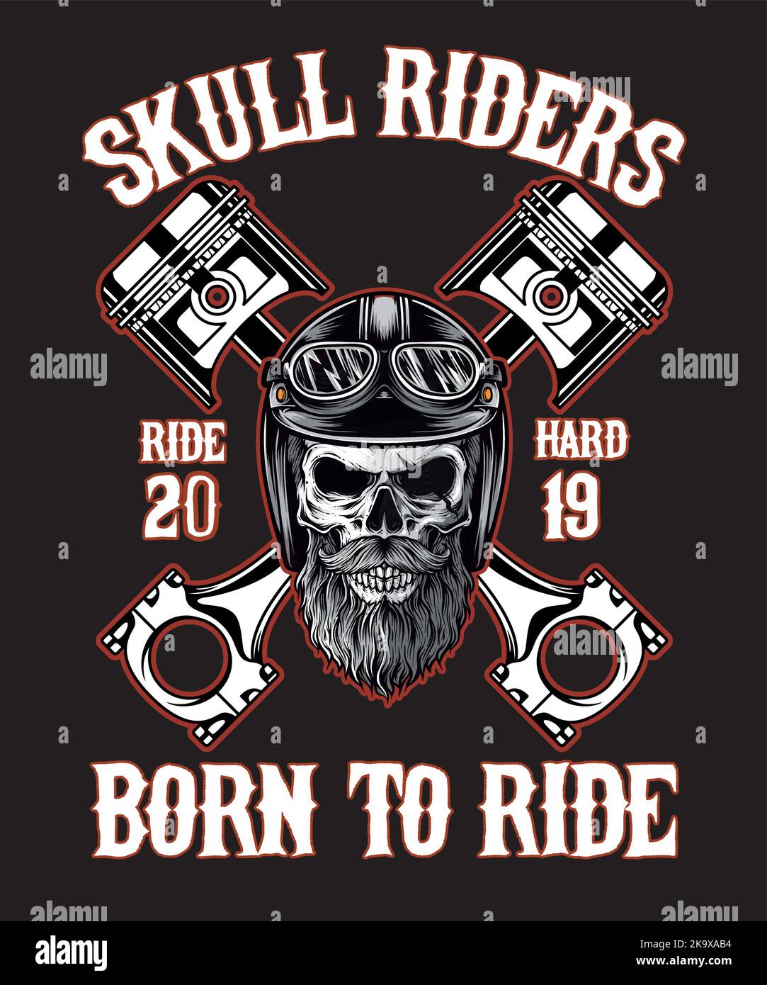 Skull Riders (Born to Ride) Stock Vektor