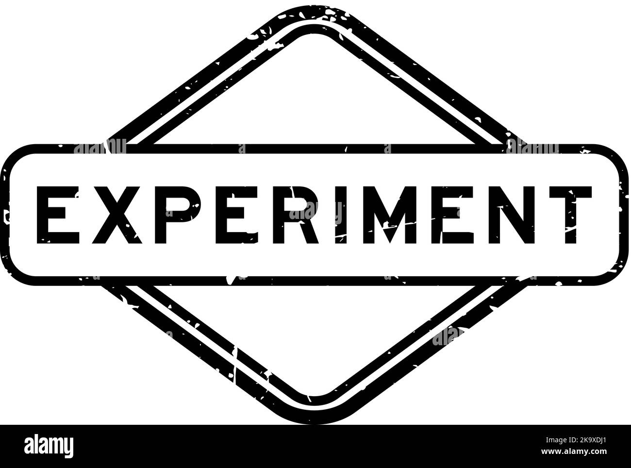 Grunge schwarz Experiment Wort Gummi Stempel auf weißem Hintergrund Stock Vektor