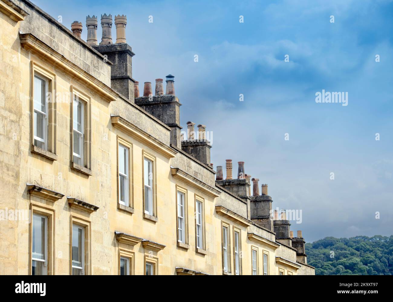 Eine georgianische Terrasse in Bath, Großbritannien. Stockfoto