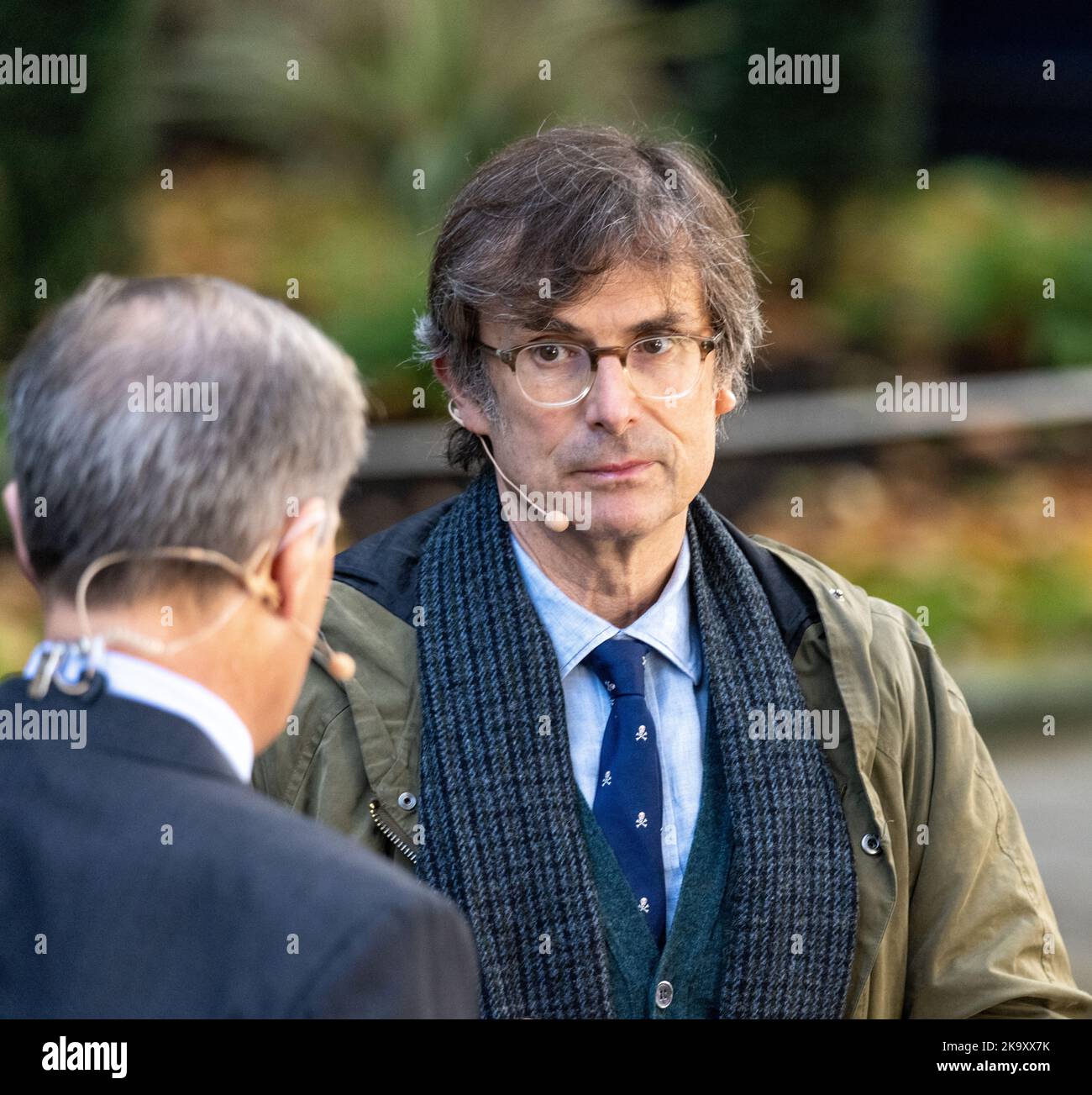 Robert Peston, politischer Redakteur ITV Nachrichten, Downing Street, London Stockfoto
