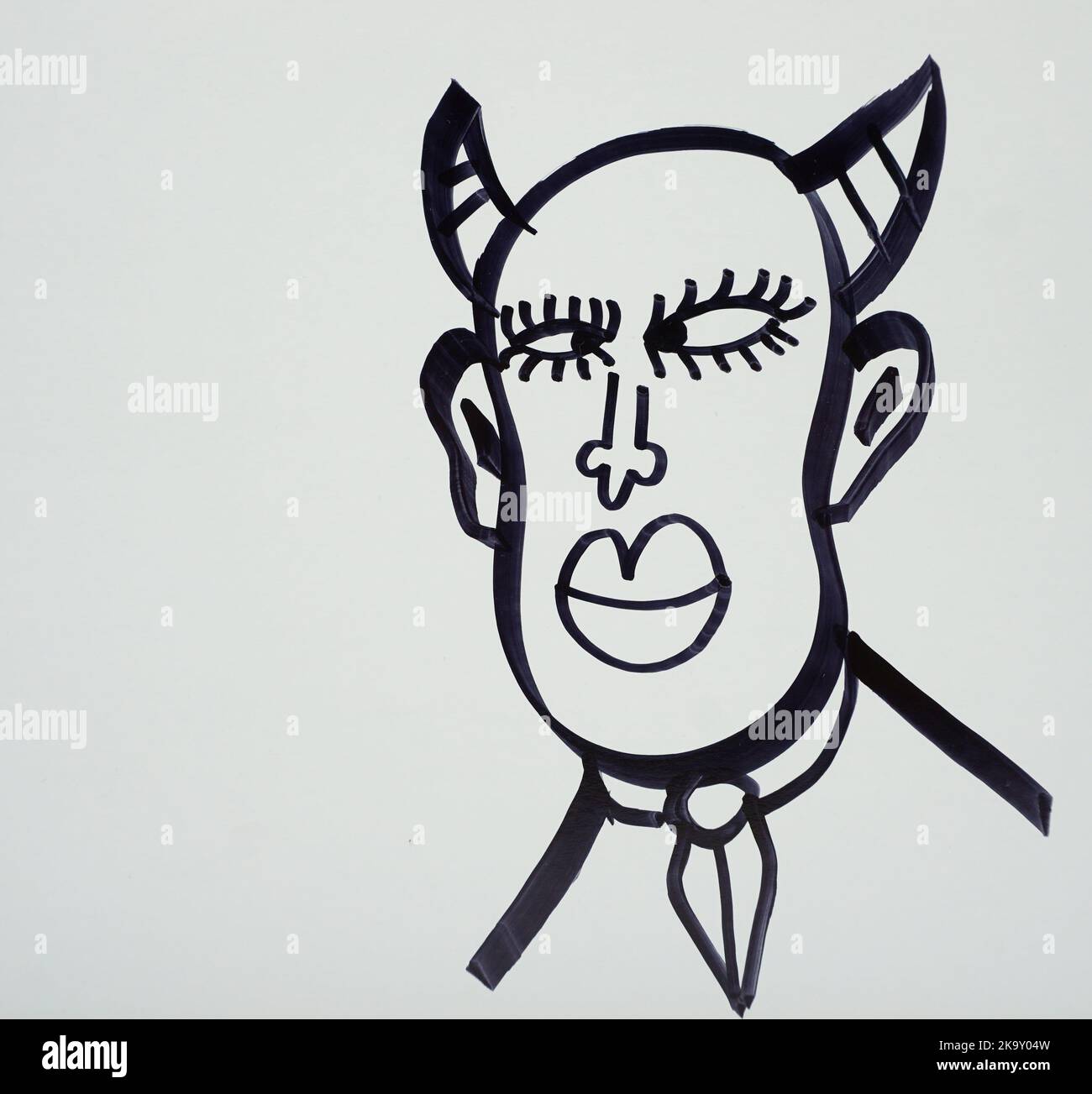 Kunst Zeichnen abstrakte kopische Farbe Dreieckskurve Quadrat, Geometrie, lustiger Mann, Kunstakademie Stockfoto